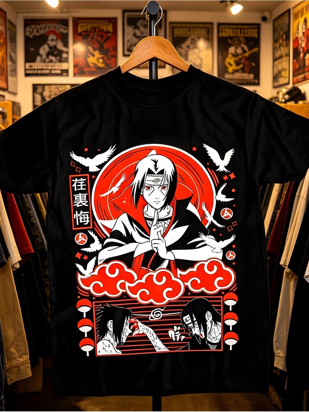 Itachi Uchiha Naruto Shippuden T-Shirt Japanese Anime Manga Graphic Fan Gift